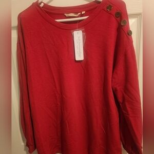 Soft Surroundings Red Tunic Sweater
